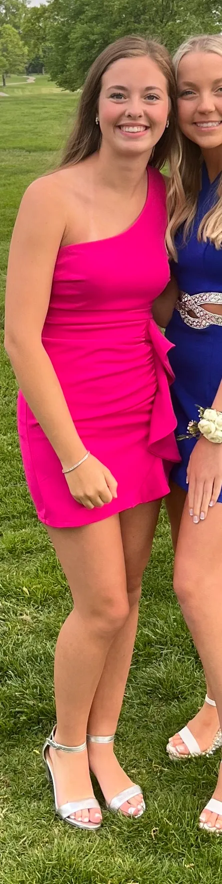 Hello Molly Pink One Shoulder Dress - Image 4