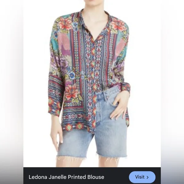JOHNNY WAS spring boho printed Janelle Button-up silk blouse M tunic fall
$240 - Image 6