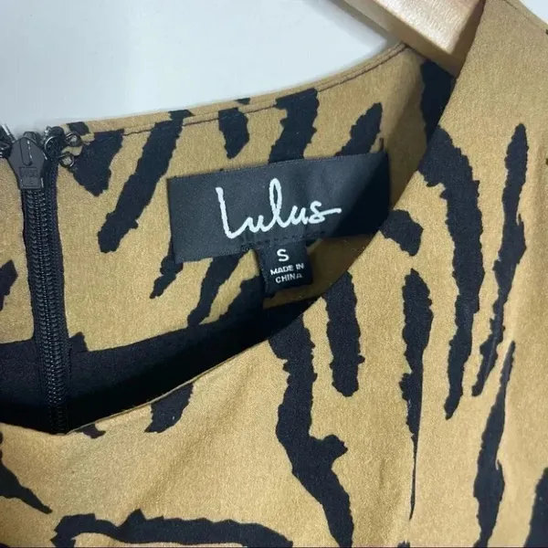 Lulus On the Prowl Tiger Print Long Sleeve Midi Dress Brown Black Size S - Image 9