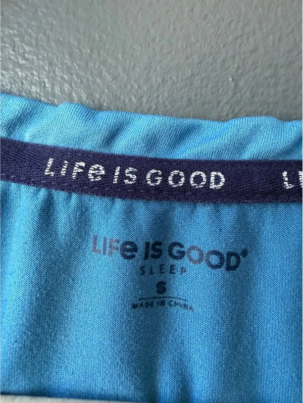 Life is Good Blue Cherry Graphic PJ’s Size Small - Image 3