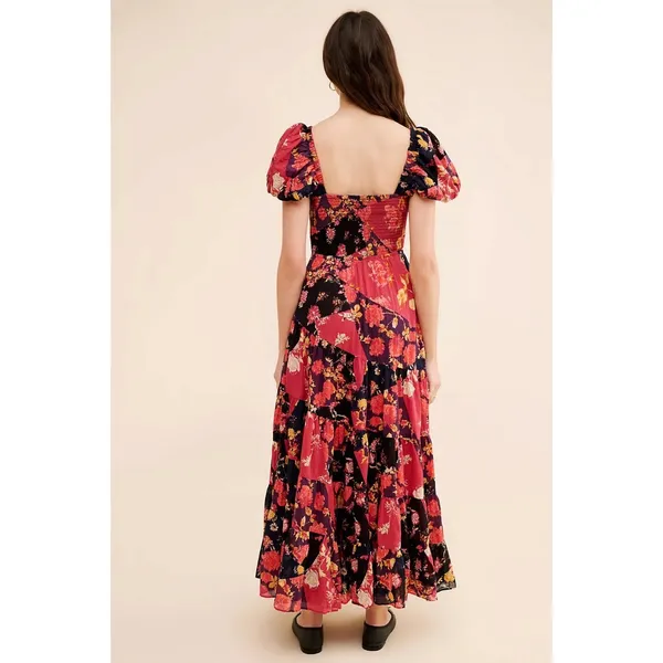 Free People Bohemian Floral Patchwork Sundrenched Maxi Dress Large - Image 14