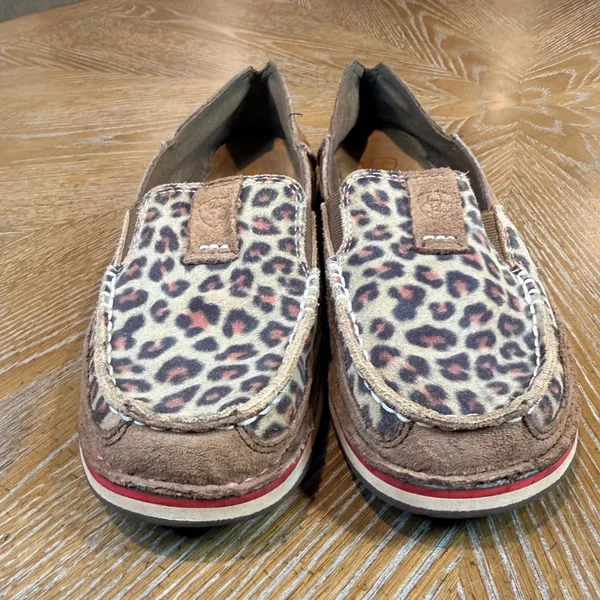 Ariat Cruiser Slip On Shoes Leopard Print Animal Suede Brown Pink Size‎ 7B - Image 2