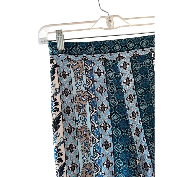 Iris Blue Multi Paisley Floral Bell Bottom Leggings Women Sz S - Image 9