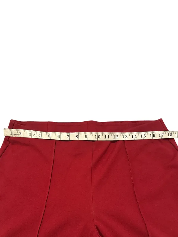 Rafaella Comfort Red Front Seam Pull On Pants 16 Stretch Pintuck Trouser - Image 5