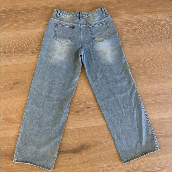 Peppermayo Jeans Baggy Wide Faded Size 6 Blue - Image 4