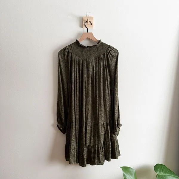 LOFT Smocked Yoke Swing Dress Size M - Image 5