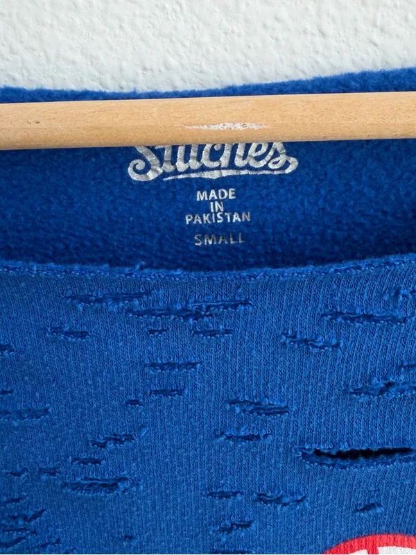 Los Angeles Dodgers MLB off-the-shoulder destroyed sweatshirt - Image 3
