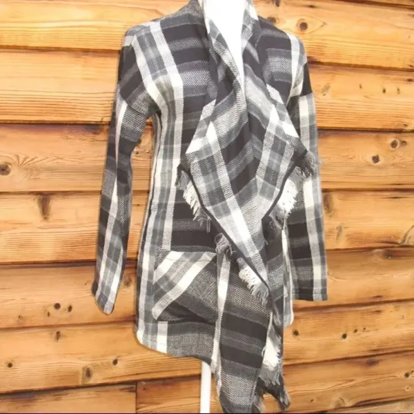 NWT Lucky Brand Black Gray Wrap Jacket Cardigan - Image 3