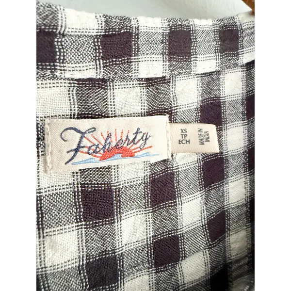 Faherty | Isha Gingham Dress | Black White Check Mini Dress | Sz XS - Image 6