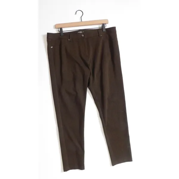 J. MCLAUGHLIN Brown Becca Tapered Trousers Pants Stretch Pockets Legging Size 14 - Image 2