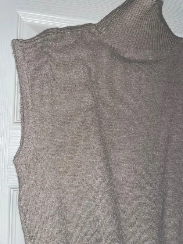 Boutique Tan Sleeveless Sweater - Image 2