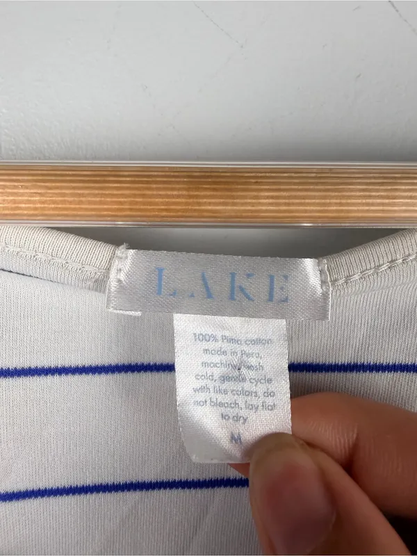 Lake Pima Short sleeve shirt in Cobalt stripe size medium - Image 3