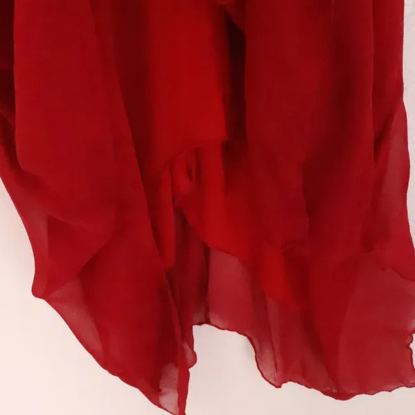 Jonathan Martin Vintage Y2K Silk Chiffon Dress Fairy Whimsigoth Size‎ 8 Deep Red Rhinestone Vamp - Image 11