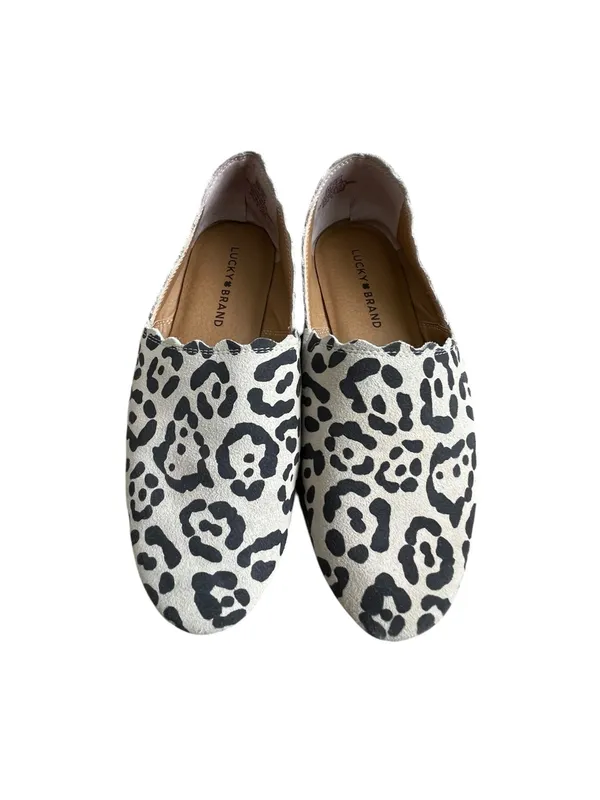 Lucky Brand Cloeey Leopard Print Suede Scalloped Loafer Shoes Women’s Size 8 - Image 2