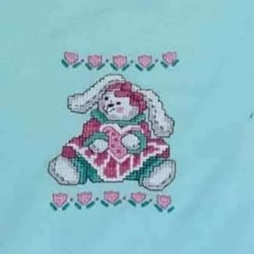 Vintage 90 Lee Sweatshirt XL USA Blue Bunny Easter Cottagecore Oversized Graphic - Image 2