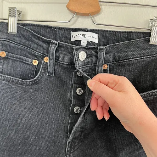 Re/Done Originals Black High Rise Ankle Crop Denim Jeans Size 25 - Image 10