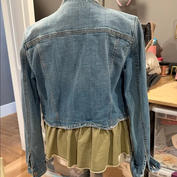 Anthropologie Pilcro and the‎ letterpress Denim and Olive Jean Jacket small - Image 3