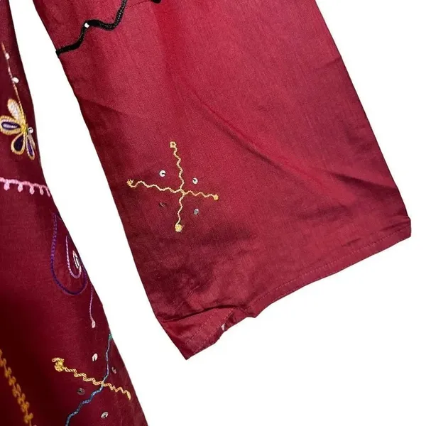 Embroidered Flared Sleeve Kurti Maxi Dress NWT - Image 4