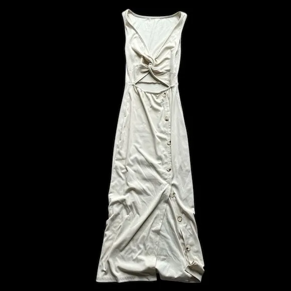 Amazon Nude Cutout Knotted Midi Dress size Large - Image 3