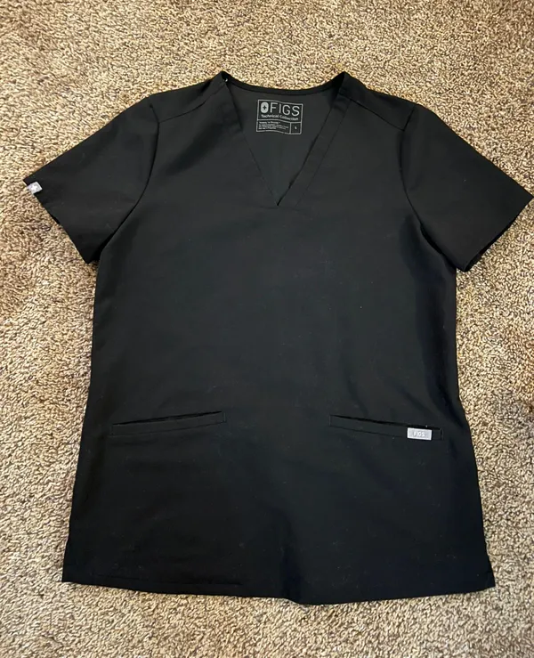 Women’s Scrub Set Black Size S/P Zamora Joggers And Casma Top - Image 2