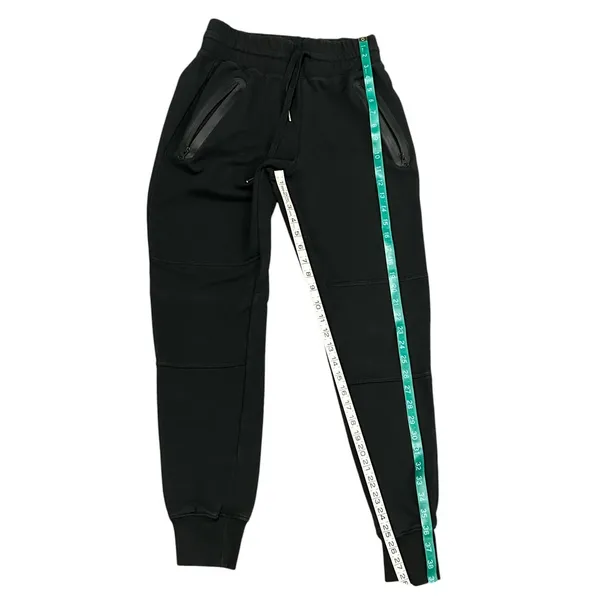 AgCatton Black Tech Fleece Joggers Slim Fit Drawstring Sweatpants Women Medium - Image 4