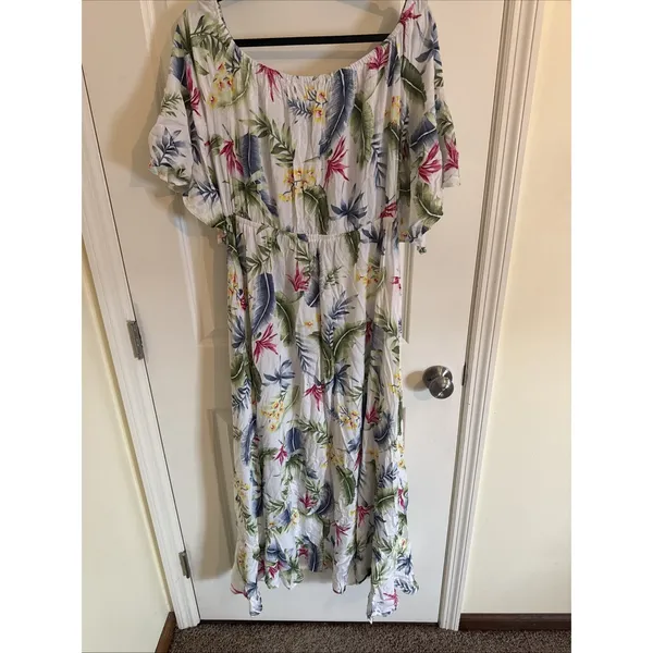 Label Of Love Anthropologie Floral Toscana Smock Maxi Dress XL Boho‎ Coastal - Image 6
