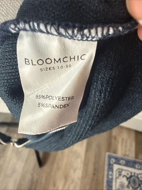 BloomChic Deep Teal Zip Hoodie Blue Size 10 - Image 5