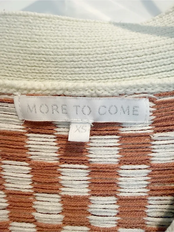 MORE TO‎ COME Sima Button Up Sweater Checkered Cropped Cardigan Brown Multi XS - Image 5
