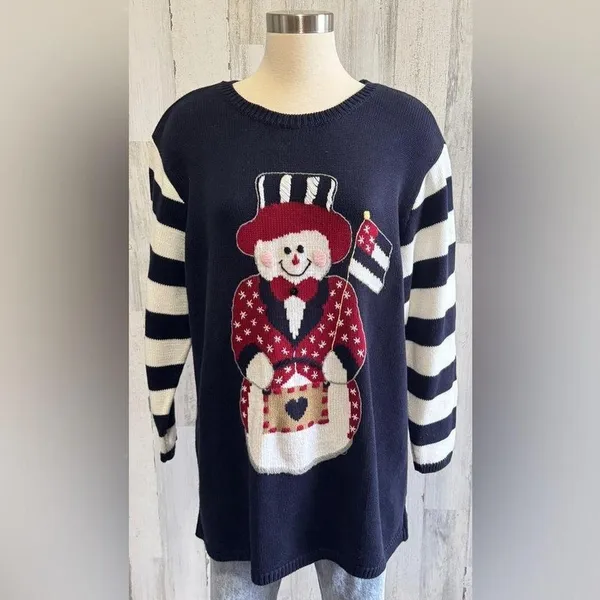 Vintage Christmas Snowman Sweater Size‎ 1X Kitschy whimsical Americana - Image 7