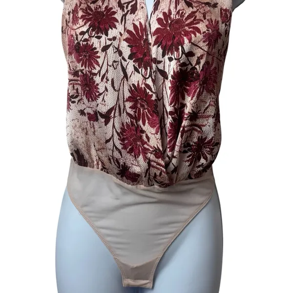 Intimately Free People There She Goes Floral Halter Bodysuit Romantic Combo XS - Image 5