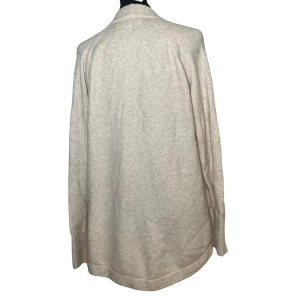 Loft Womens Oatmeal Heather Open Front Cardigan Sweater Cream Small 475990 - Image 2