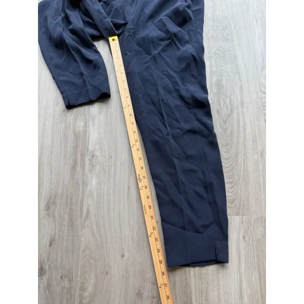 J. Crew Size 0 Navy Blue Elastic Waist Career Cropped Pants‎ - Image 4