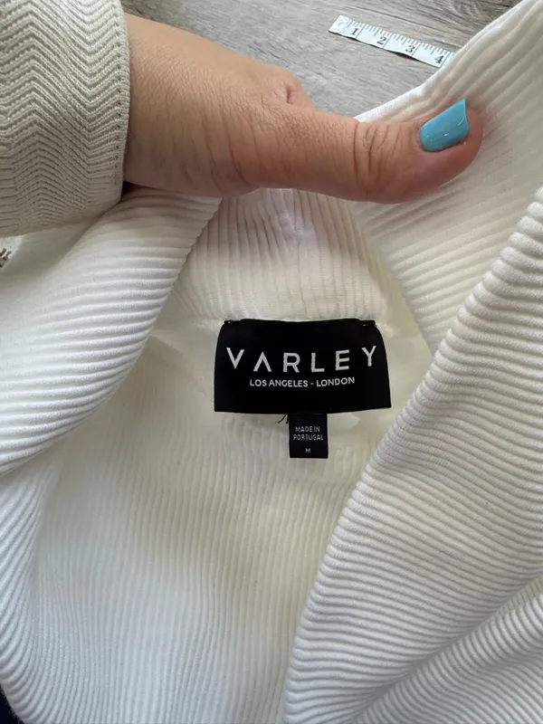 Varley “Simon” Ribbed Cotton White Sweater‎ size medium - Image 4