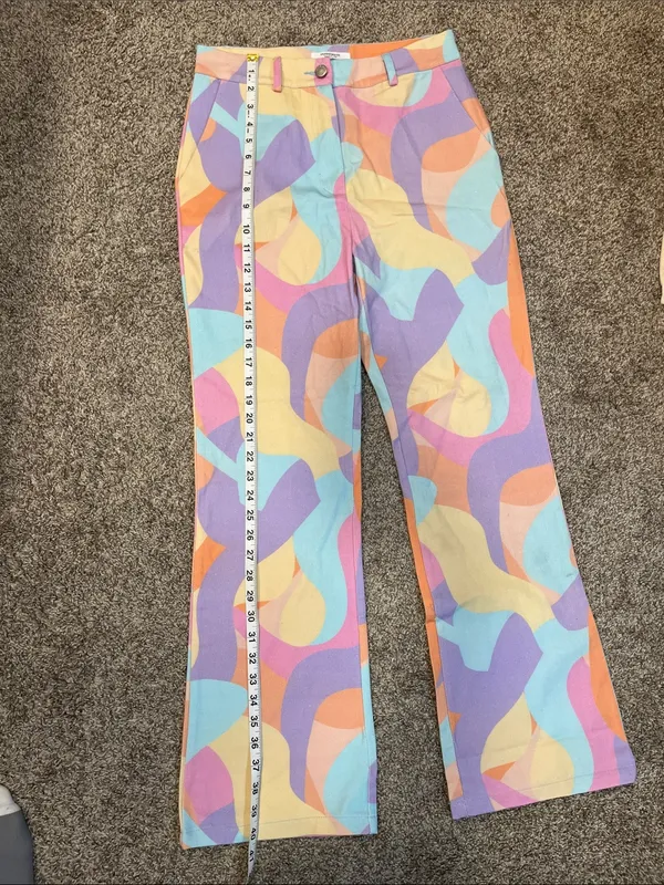 Peppermayo Colorful Print Pants NWOT US Size 4 - Image 8