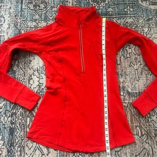 Lululemon Run Toasty Tech Pullover Love Red Size 6 1/4 Zip Running Jacket Shirt - Image 15