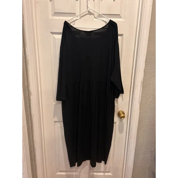 Ulla Popken‎ Black A-Line Surplice V-Neck 3/4 Sleeve Dress Plus Size 28/30 Curvy - Image 5