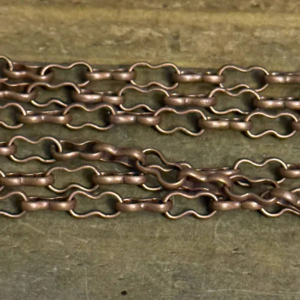 Long layered copper tone iridescent teal bead necklace - Image 5