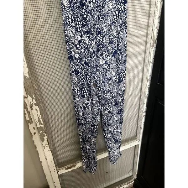 Lilly Pulitzer for Target Upstream Blue White Jumpsuit Size M - Image 3