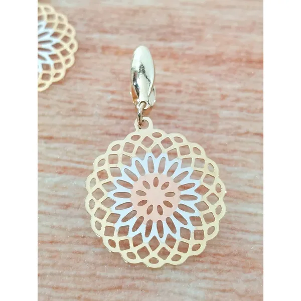 Golden Time 18K Gold Plated Tri-Color Mandala Flower of Life Earrings & Pendant - Image 5