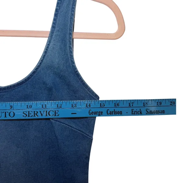 Derek Heart Womens Small Blue Denim Look Bodycon Dress Sleeveless‎ Mini NWOT - Image 4
