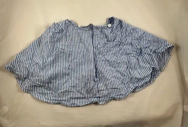 MD Blue White Cotton Stripe Mini A Line Skirt - Image 2