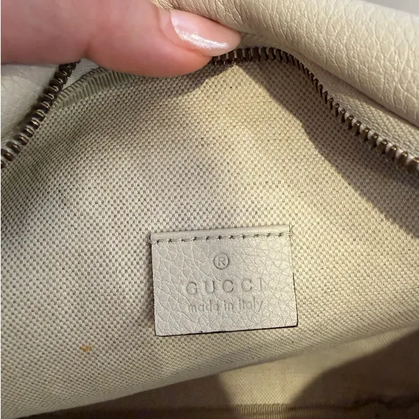 Authentic Gucci Print Leather Belt Bag White Logo Web Stripe Crossbody - Image 10