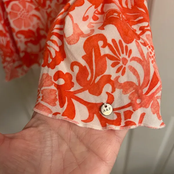 Abercrombie & Fitch Orange and White Camisole - Image 3