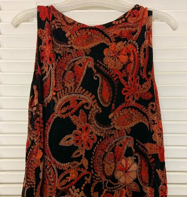Notations MD floral red sheer tank top blouse - Image 4