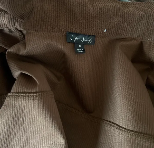 Brown corduroy long sleeve button up jacket Size M - Image 5