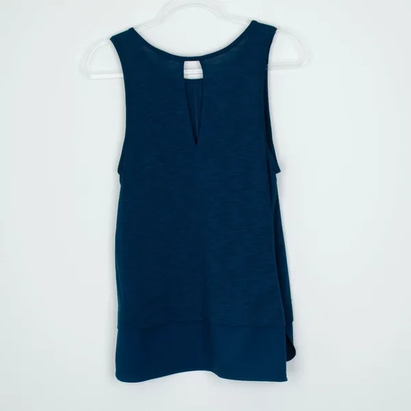 J. Crew Womens Drapey Tank Top‎ With Silky Hem Size M Blue Sleeveless Minimalist - Image 8