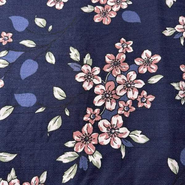 LOFT Navy Floral Pencil Skirt 10 Cherry Blossom Preppy Workwear - Image 4