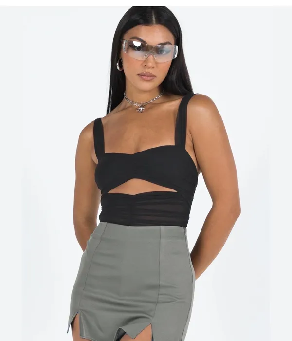 Kalmia Black Bodysuit- Princess Polly - Image 2