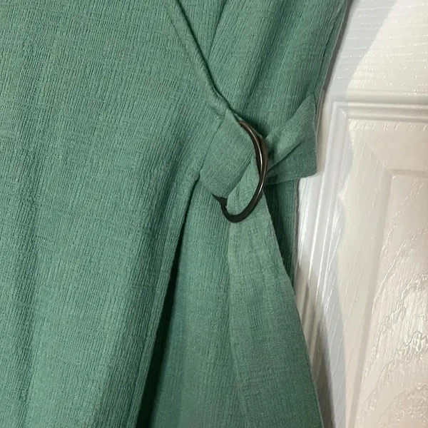 Cynthia Rowley Green v-neck wrap dress - Image 5