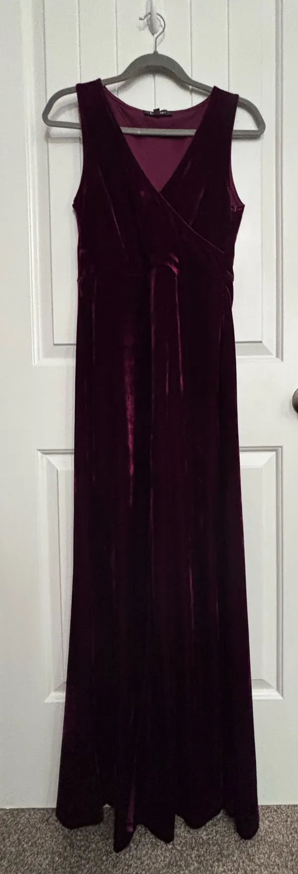 Lulus Red Purple Velvet Gown Formal Prom - Image 2